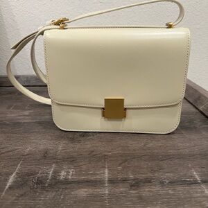 Quince Ivory Crossbody Bag with Gold Clasp